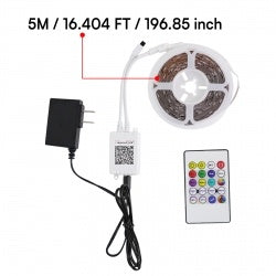 RGB LED Strip Lights – 16.4ft Color-Changing Light Kit with Remote