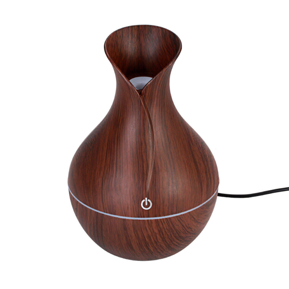 LED Aromatherapy Diffuser with Essential Oils – Walnut Wood Edition