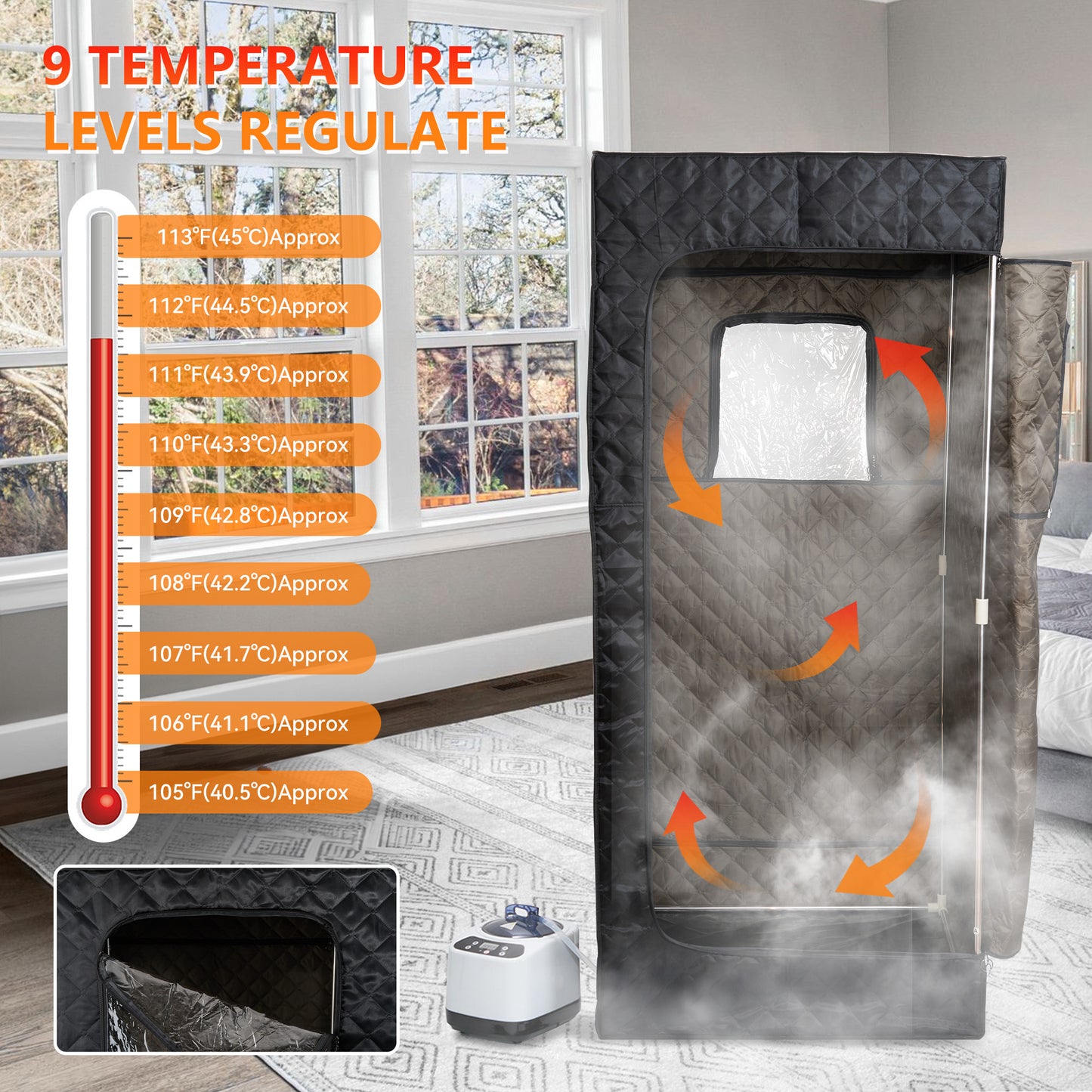 Portable Steam Sauna Tent – Full-Body Home Spa Kit with Zipper Closure & Steam Generator