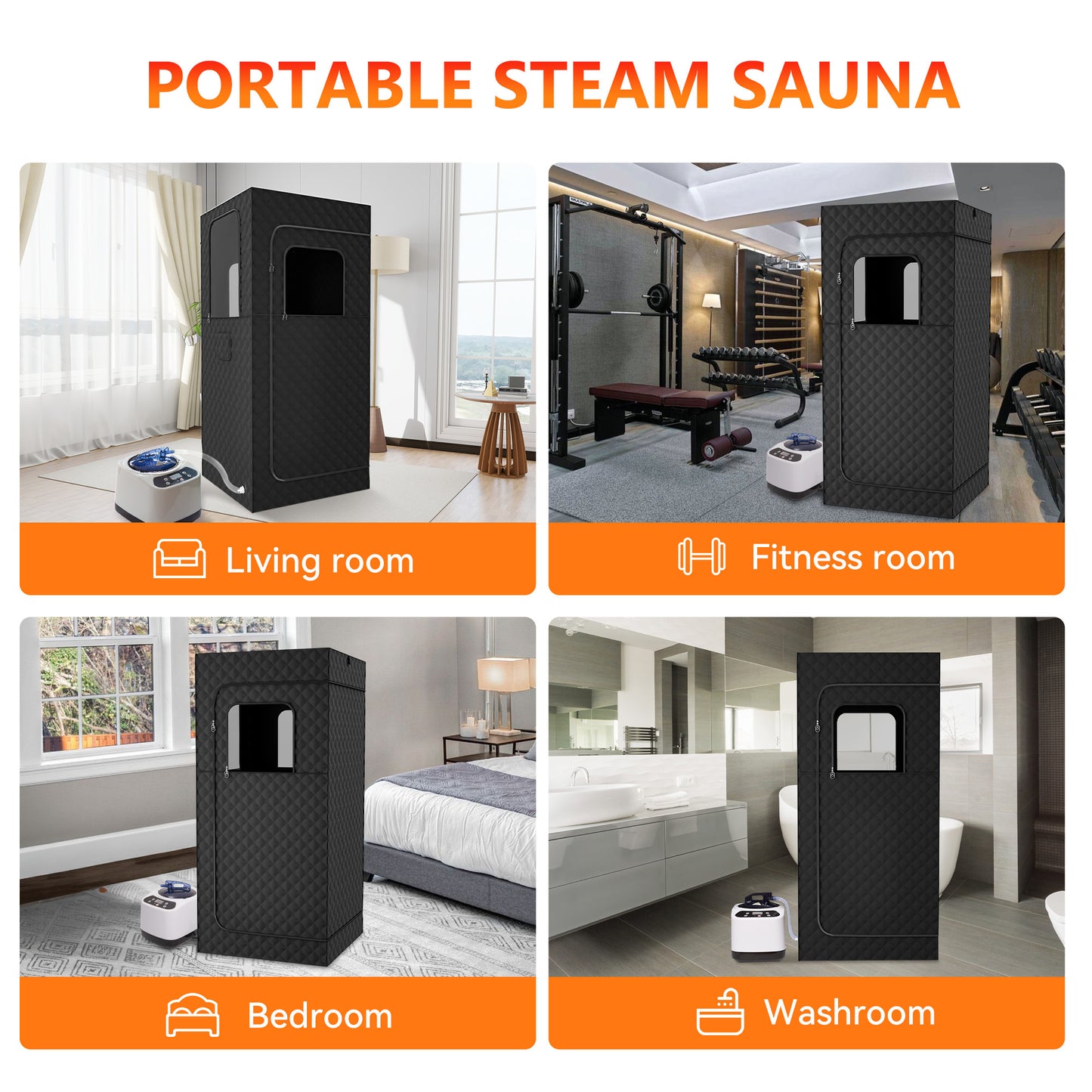 Portable Steam Sauna Tent – Full-Body Home Spa Kit with Zipper Closure & Steam Generator