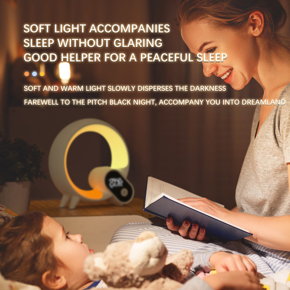 Q Wake-Up Light – Smart Sunrise Alarm Clock with Color-Changing Ambient Lighting & Digital Display