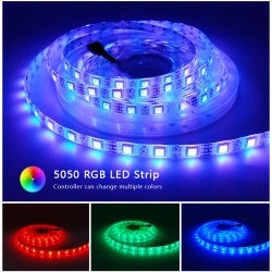 RGB LED Strip Lights – 32.8ft Color-Changing Light Kit with Remote (300 LEDs)