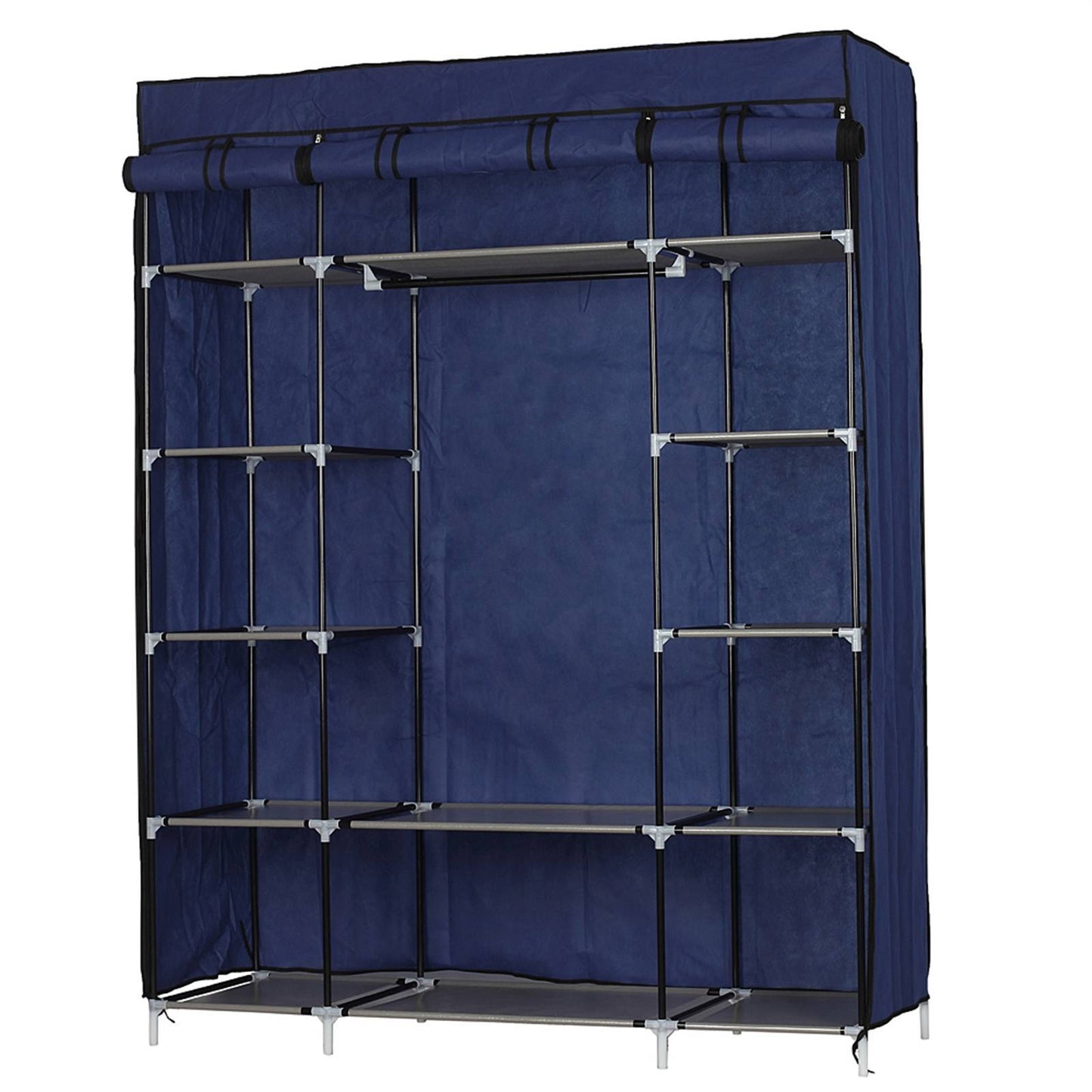 Portable 5-Layer Closet Organizer with Shelves – Foldable Wardrobe Rack