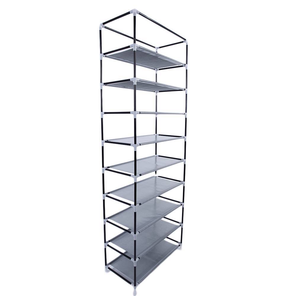 RoomSaver 9-Tier Shoe Rack – Space-Saving Fabric Organizer (Coffee Color)