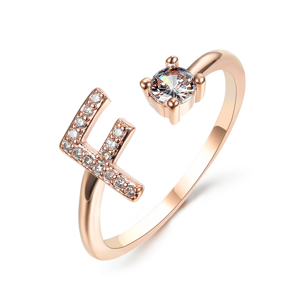 Adjustable Initial Letter Ring – Gold Plated, Personalized Jewelry for Women
