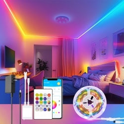RGB LED Strip Lights – 16.4ft Color-Changing Light Kit with Remote