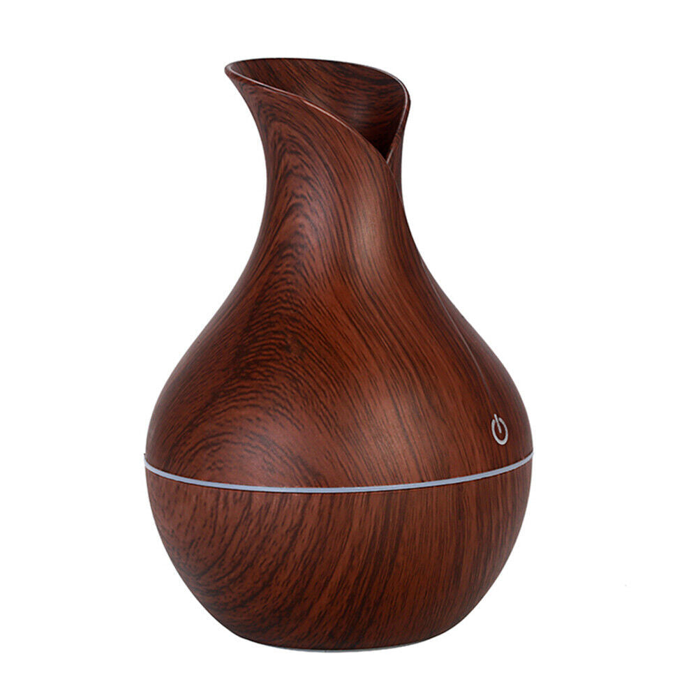 LED Aromatherapy Diffuser with Essential Oils – Walnut Wood Edition