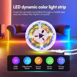 RGB LED Strip Lights – 16.4ft Color-Changing Light Kit with Remote