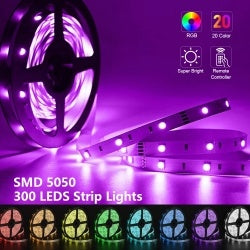 RGB LED Strip Lights – 32.8ft Color-Changing Light Kit with Remote (300 LEDs)