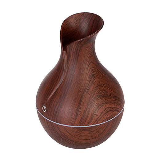 LED Aromatherapy Diffuser with Essential Oils – Walnut Wood Edition