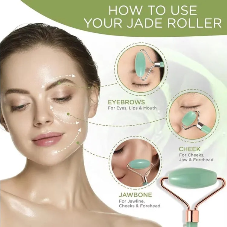 Gua Sha & Jade Roller Set – Facial Sculpting & Skincare Massage Duo