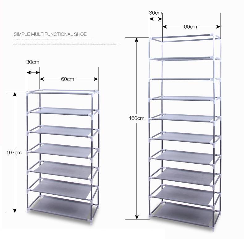 RoomSaver 9-Tier Shoe Rack – Space-Saving Fabric Organizer (Coffee Color)